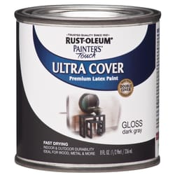 Rust-Oleum Painters Touch Ultra Cover Gloss Dark Gray Water-Based Latex Ultra Cover Paint 0.5 pt