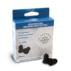 Plugfones ComforTiered 27 dB Silicone Replacement Tip Replacement Ear Plugs Black 5 pair