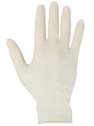 Soft Scrub Latex Disposable Gloves One Size Fits Most White Powder Free 10 pk