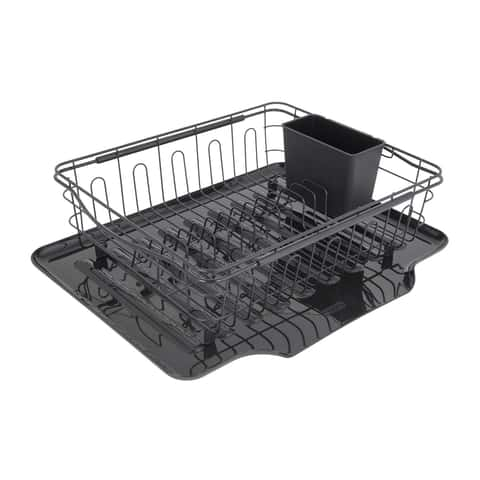 Farberware 18 in. L X 14 in. W X 5 in. H Black Plastic Dish Rack