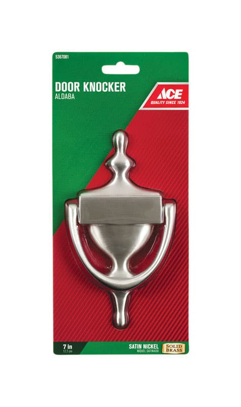 Ace 7 in. L Satin Nickel Brass Door Knocker - 01-3028-619 - Door Hardware  sku 01-3028-619