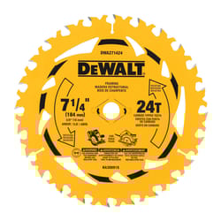 DeWalt 7-1/4 in. D X 5/8 in. Tungsten Carbide Tipped Circular Saw Blade Set 24 teeth 3 pk