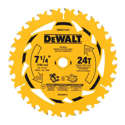 DeWalt 7-1/4 in. D X 5/8 in. Tungsten Carbide Tipped Circular Saw Blade Set 24 teeth 3 pk