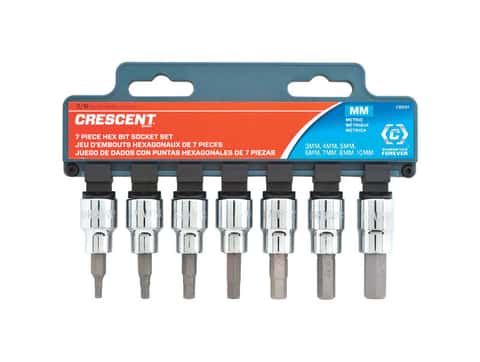 Crescent - Hex Bit Socket Set: 1/2″ Drive, 7 Pc, 3/8 to 3/4″ Hex - 14848113  - MSC Industrial Supply