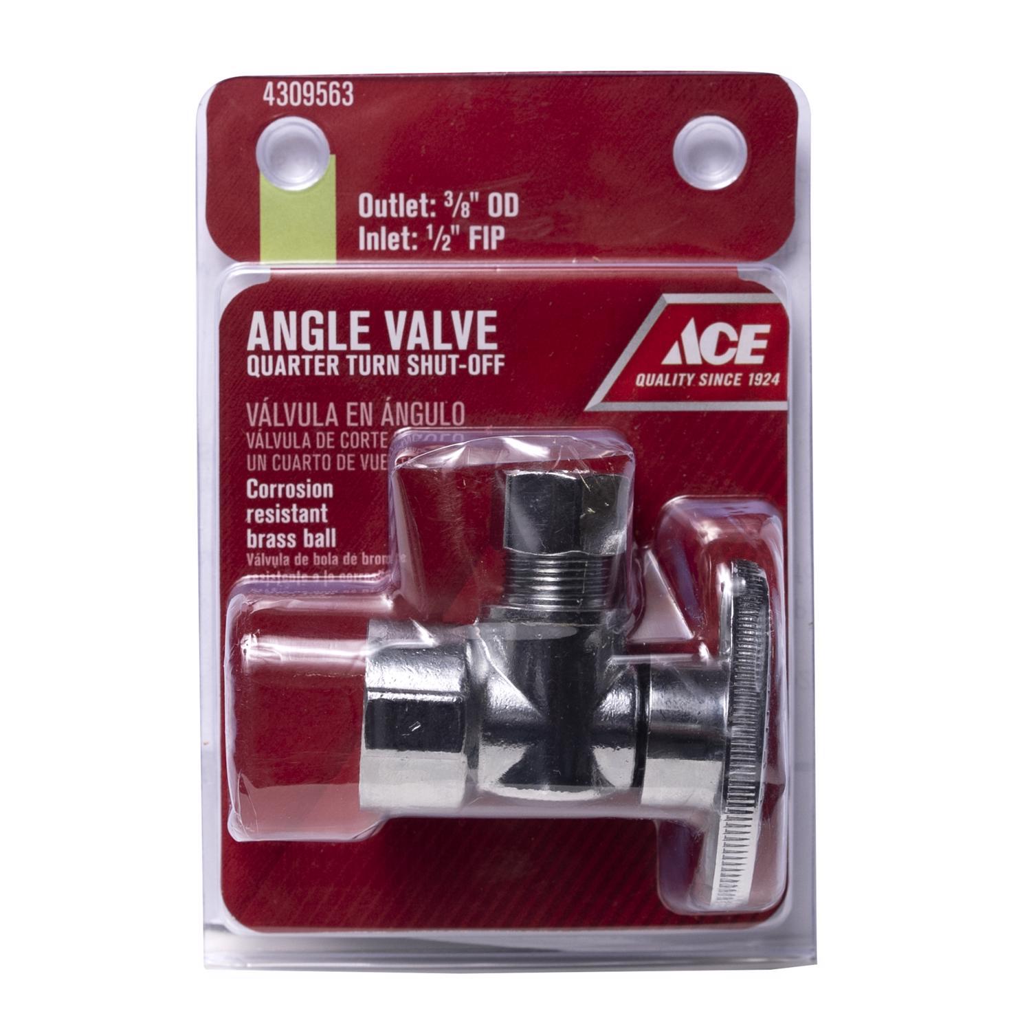 ☆お徳☆ Ace 1/2 in. FIP X 3/8 in. Brass Angle Stop Valve Mfr