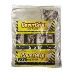 CoverGrip 5 ft. W X 8 ft. L X 1.5 mil 8 oz Safety Canvas Drop Cloth 1 pk