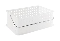 iDesign Clear/Silver Basket/Tote w/Handle 5-1/8 in. H X 14 in. W