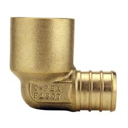 Apollo 3/4 in. PEX Barb in to X 3/4 in. D Female Sweat Brass 90 Degree Elbow