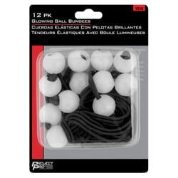 Performance Tool Project Pro Black/White Bungee Ball Cord 9 in. L 12 pk
