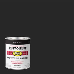 Rust-Oleum Stops Rust Indoor and Outdoor Flat Black Oil-Based Protective Paint 1 qt