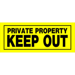 HILLMAN English Yellow Private Property Sign 6 in. H X 15 in. W