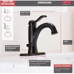 Delta Porter Oil Rubbed Bronze Contemporary Bathroom Faucet 4 in.