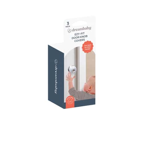 Dreambaby EZY-Fit Clear Plastic Door Knob Covers 3 pk Dreambaby EZY-Fit Clear Plastic Door Knob Covers 3 pk