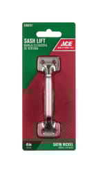 Ace 4 in. L Satin Nickel Nickel Universal Sash Lift Handle 1 pk