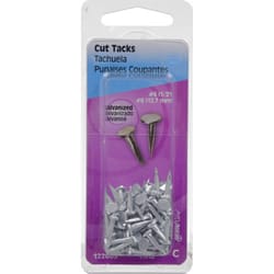 Hillman No. 6 X 1/2 in. L Galvanized Silver Steel Cut Tacks 1 pk Hillman No. 6 X 1/2 in. L Galvanized Silver Steel Cut Tacks 1 pk