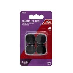 Ace Plastic Leg Tip Black Round 3/4 in. W 4 pk