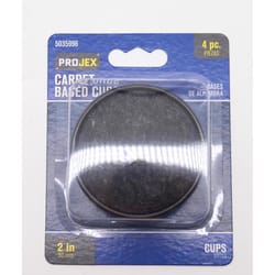 Projex Plastic Caster Cup Black Round 2 in. W 4 pk