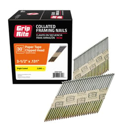 Grip-Rite 3-1/2 in. L Angled Strip Bright Framing Nails 30 deg 2000 pk