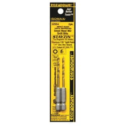 Eazypower Isomax 7/64 in. X 3 in. L M2 Steel Impact Ready Drill Bit Hex Shank 2 pc