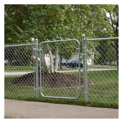 YardGard 48 in. H 12 Ga. Galvanized Silver Metal Chain Link Fence Gate
