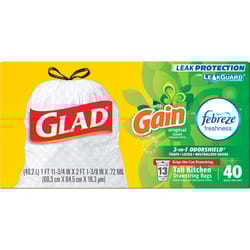 Glad ForceFlex 13 gal Fresh Trash Bags Drawstring 40 pk