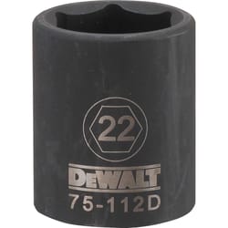 DeWalt Directtorque 22 mm X 1/2 in. drive Metric 6 Point Impact Socket 1 pc