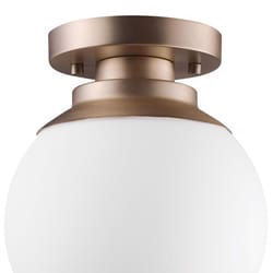 Globe Electric Portland 9.91 in. H X 8 in. W X 8 in. L Brass White Ceiling Light