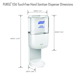 Purell ES6 1200 ml Wall Mount Touch Free Gel Hand Sanitizer Dispenser