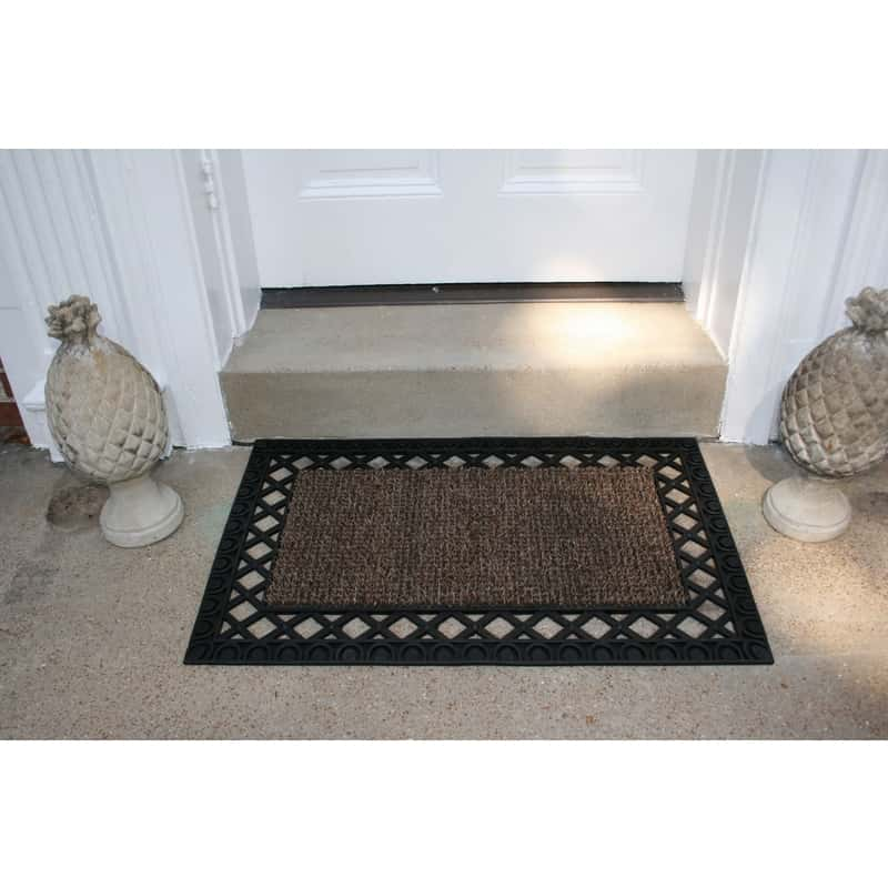 Grassworx Wrought Iron 36 in. L x 24 in. W Brown Nonslip Door Mat