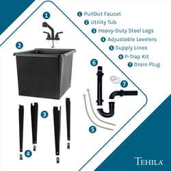 Tehila 17.75 in. W X 23.25 in. D Freestanding Thermoplastic Utility Sink