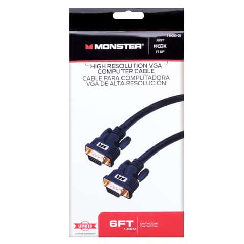 Monster Just Hook It Up 6 ft. L High Resolution VGA Computer Cable VGA -  Ace Hardware