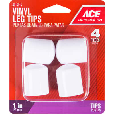 Ace Vinyl Leg Tip White Round 1 In W 4, Patio Chair Leg Caps Ace Hardware