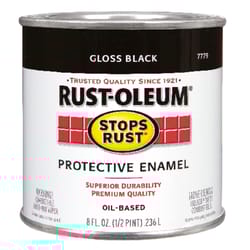 Rust-Oleum  Stops Rust  Gloss  Black  Oil-Based  Alkyd  Protective Enamel  0.5 pt. 