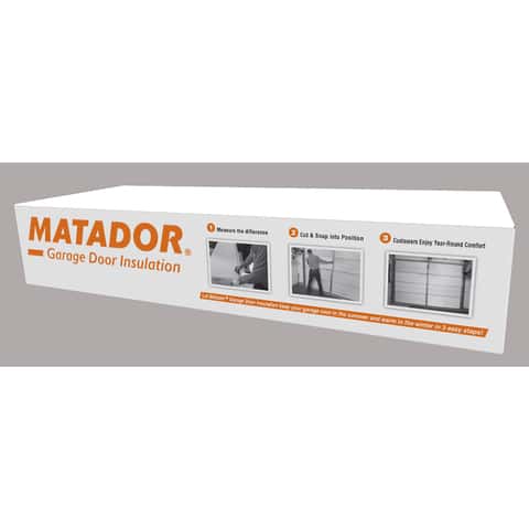 Matador 21 in. W X 55 in. L 4.8 Garage Door Insulation Kit Batt 49 sq ft Matador 21 in. W X 55 in. L 4.8 Garage Door Insulation Kit Batt 49 sq ft