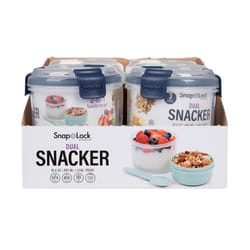 Progressive SnapLock 4 cups Blue/Mint/White Snack Container 1 pk