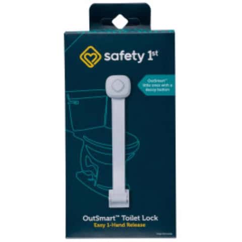 Safety 1st OutSmart White Plastic Swing Shut Toilet Seat Lock 1 pk Safety 1st OutSmart White Plastic Swing Shut Toilet Seat Lock 1 pk