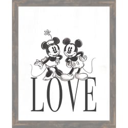Open Road Brands Mickey/Mininie Love Framed Wall Art Wood 1 pk