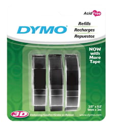 Dymo Self-Adhesive 3/8 in. W X 9.8 ft. L Black Embossing Label Maker Tape