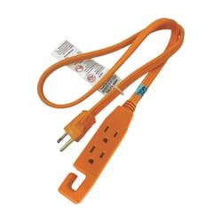 Ace Indoor 3 ft. L Orange Triple Outlet Cord 16/3 SPT-2