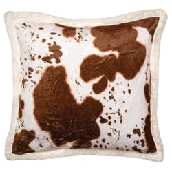 Carstens Inc 18 in. H X 18 in. L Brown/White Polyester Pillow