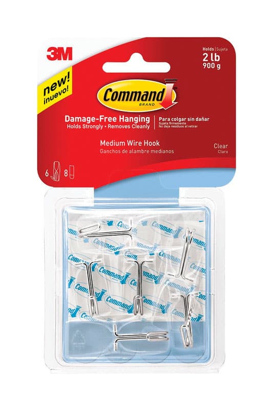3M Command Medium Plastic Wire Hooks 2.17 in. L 6 pk (4)