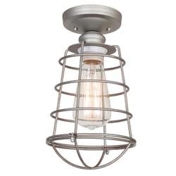 Design House Ajax 11 in. H X 6.3 in. W X 6.3 in. L Galvanized Ceiling Fixture