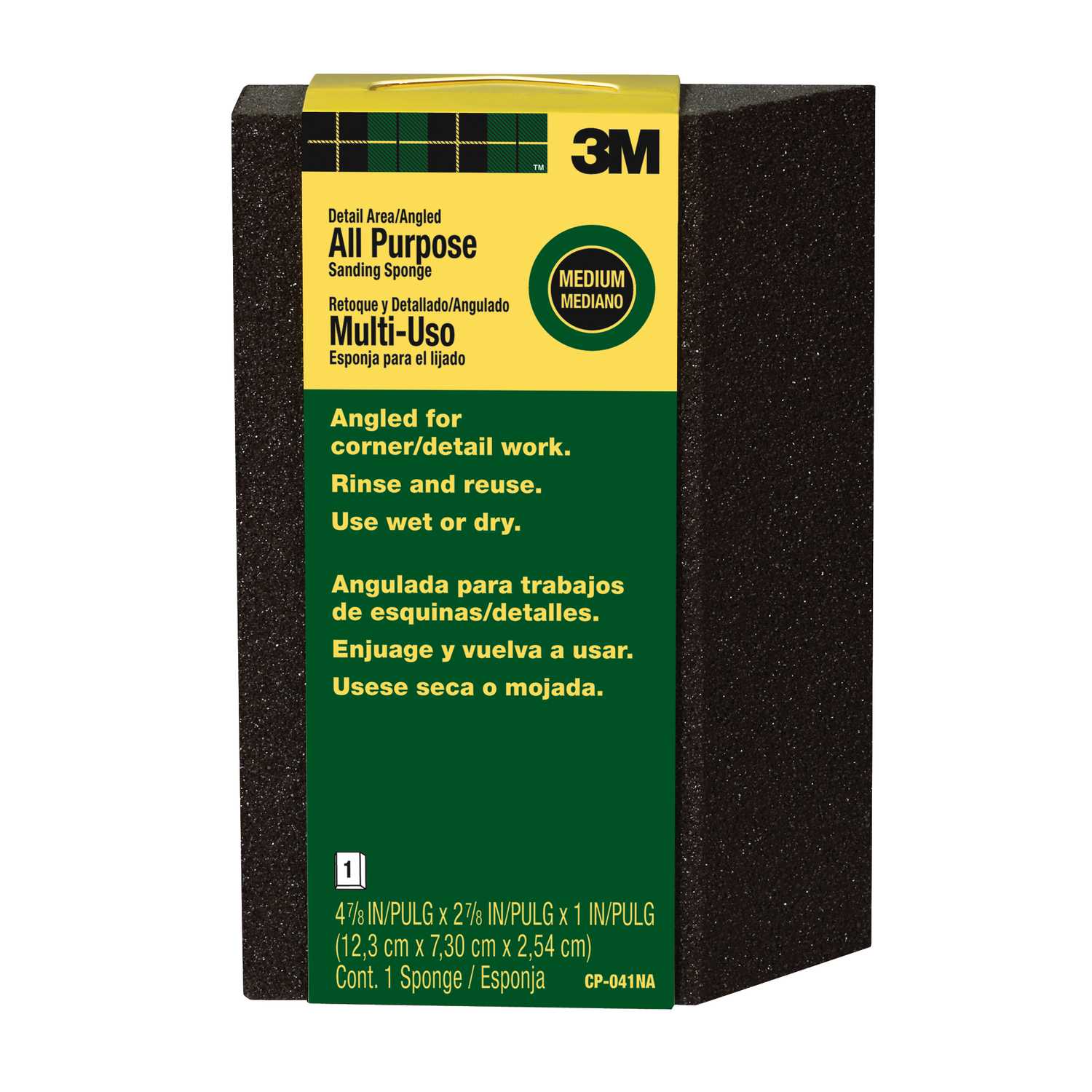 3M 47/8 in. L x 27/8 in. W x 1 in. Medium Sanding Sponge Ace Hardware