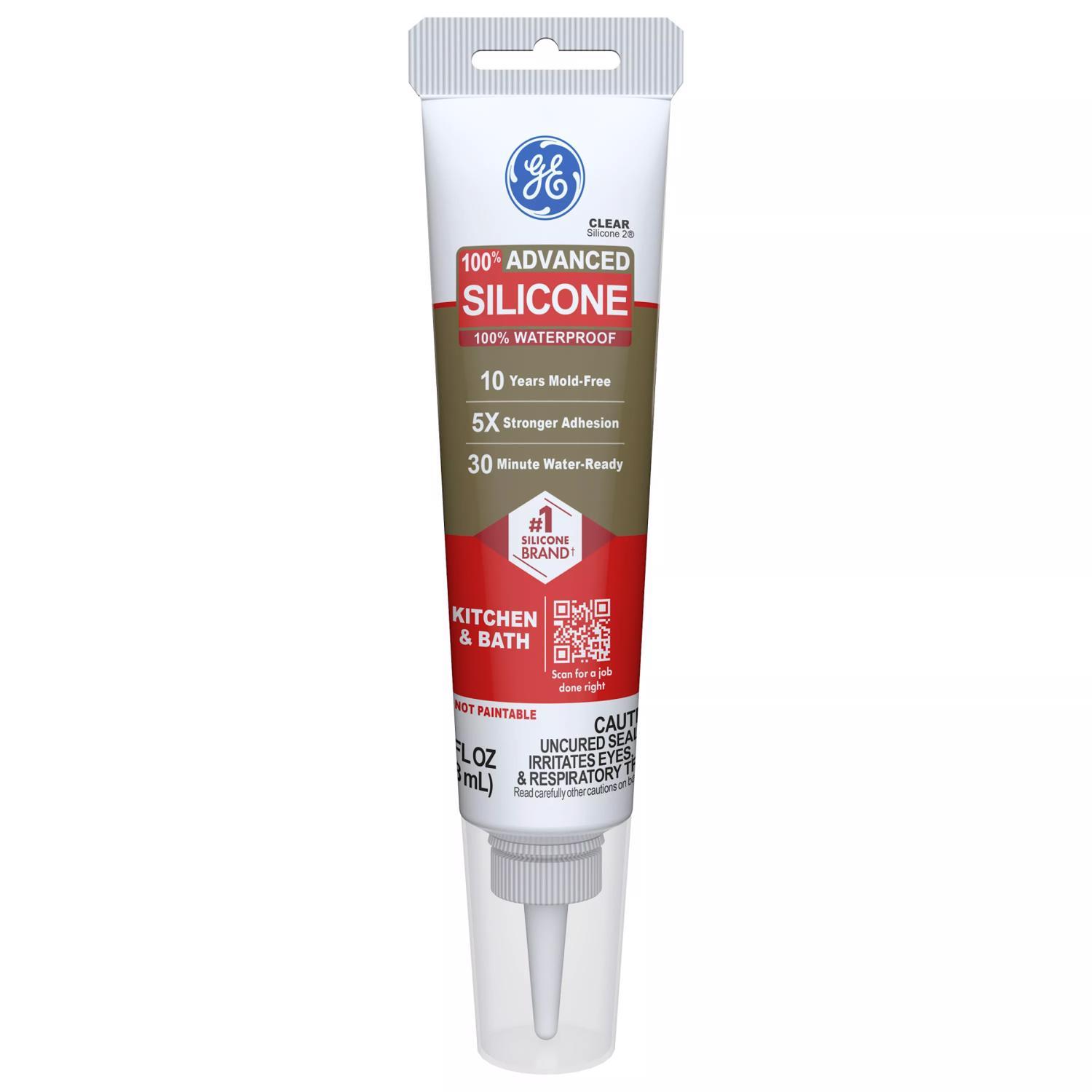 GE Advanced White Silicone 2 Window and Door Caulk Sealant