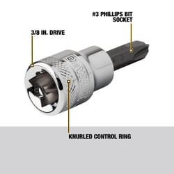 DeWalt Directttorque 3/8 in. drive PH #3 Phillips Bit Socket 1 pc