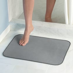 iDesign InterDry 24 in. L X 18 in. W Pewter Microfiber Polyester Bath Mat
