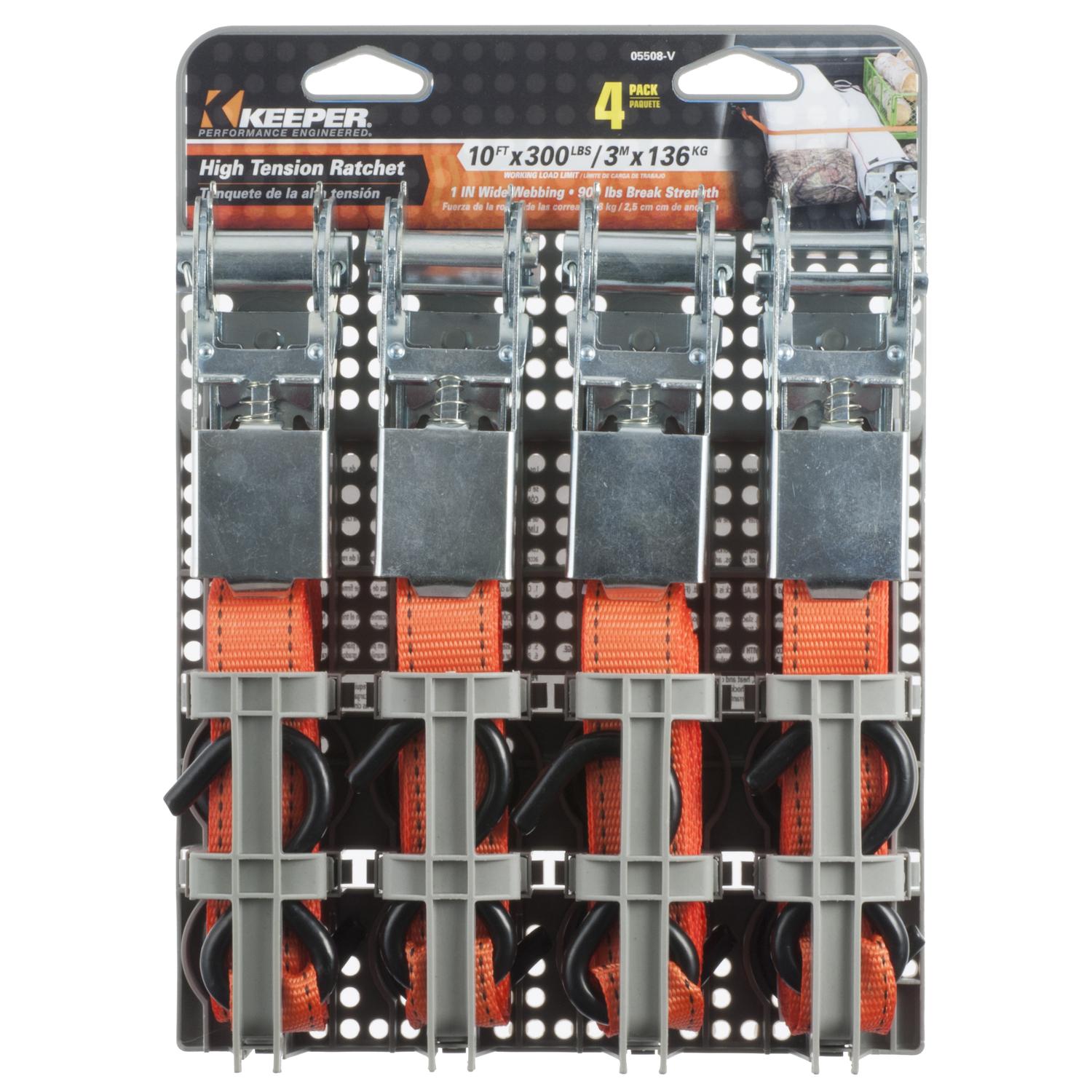 05508-V Keeper 1 in. W X 10 ft. L Orange Tie Down w/Ratche sku 05508-V