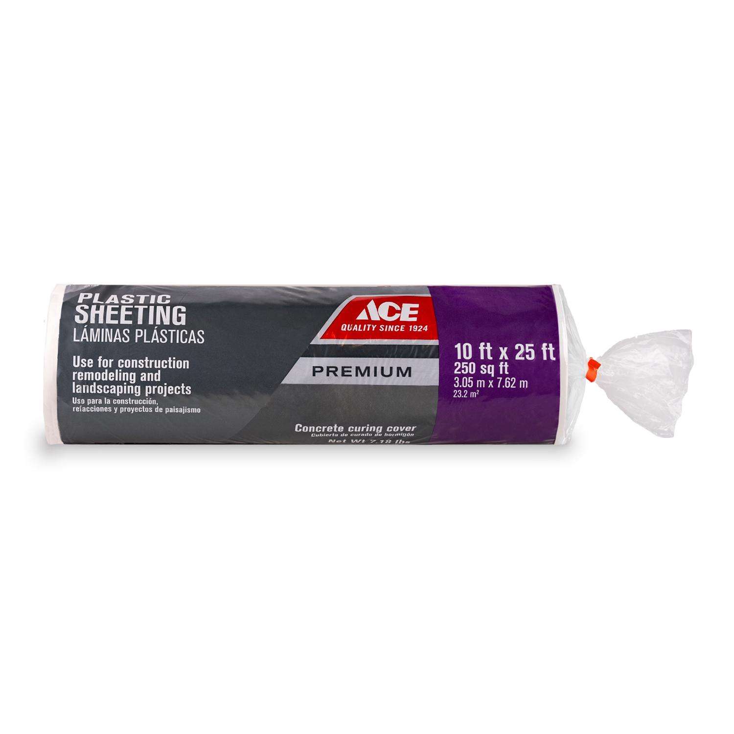 Ace Plastic Sheeting 6 mil X 10 ft. W X 25 ft. L Polyethylene Clear Ace Hardware