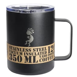 Aquapelli 12 oz Solid Midnight Black BPA Free Vacuum Insulated Mug