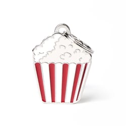 MyFamily Food Red/White Popcorn Aluminum Dog Pet Tags Medium